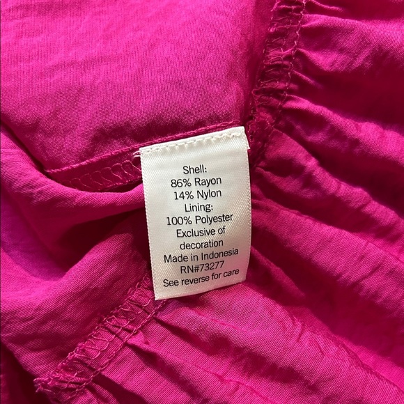 Nine West Fuchsia Mini Dress. 2X. Smocked back. - Picture 9 of 11